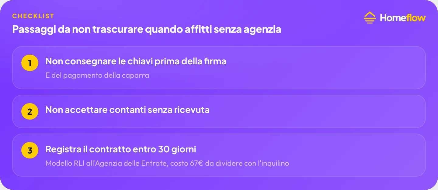 Passaggi da non trascurare quando si affitta senza agenzia a Bergamo: chiavi, contanti, registrazione del contratto