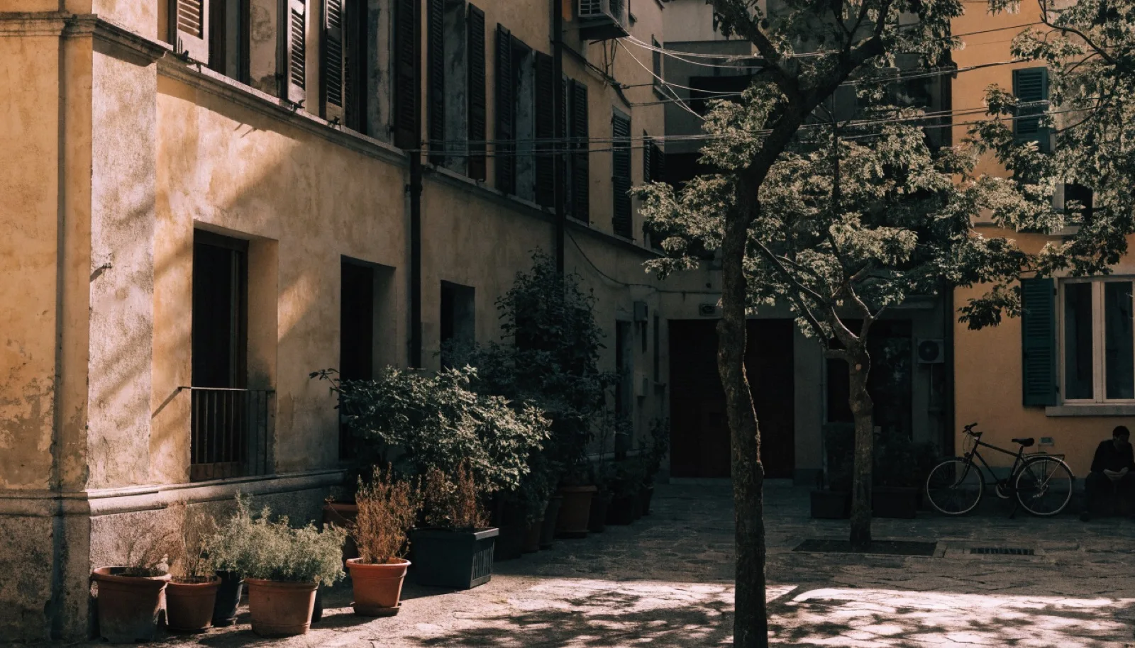 Scena editoriale di quartiere a Milano, atmosfera residenziale calda